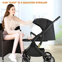 Poussette de luxe OWJHE pour bébé, ultra-légère et portable, avec amortisseurs, idéale pour les nouveau-nés et les voyages, fonction balancelle pour nouveau-né 2