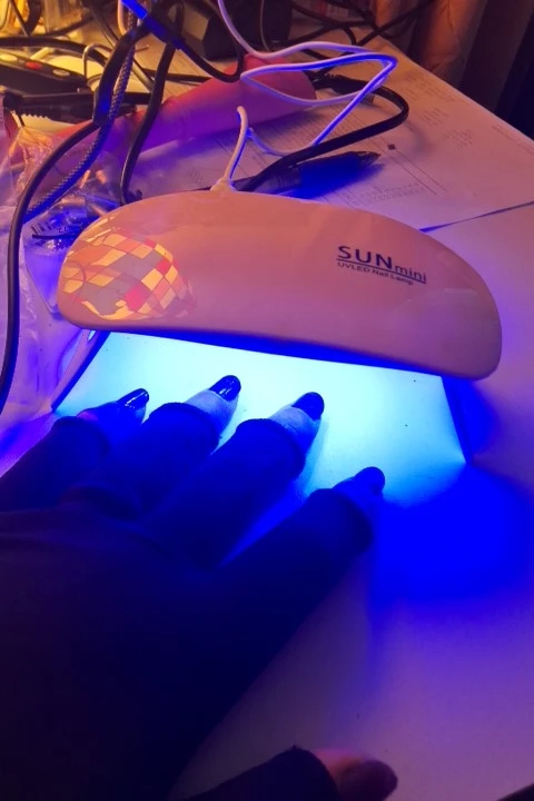 Mini UV LED Nail Lamp 6 LED Gel Nail Polish Dryer Convenient USB Interface Folding Design Manicure UV Curing Light photo review