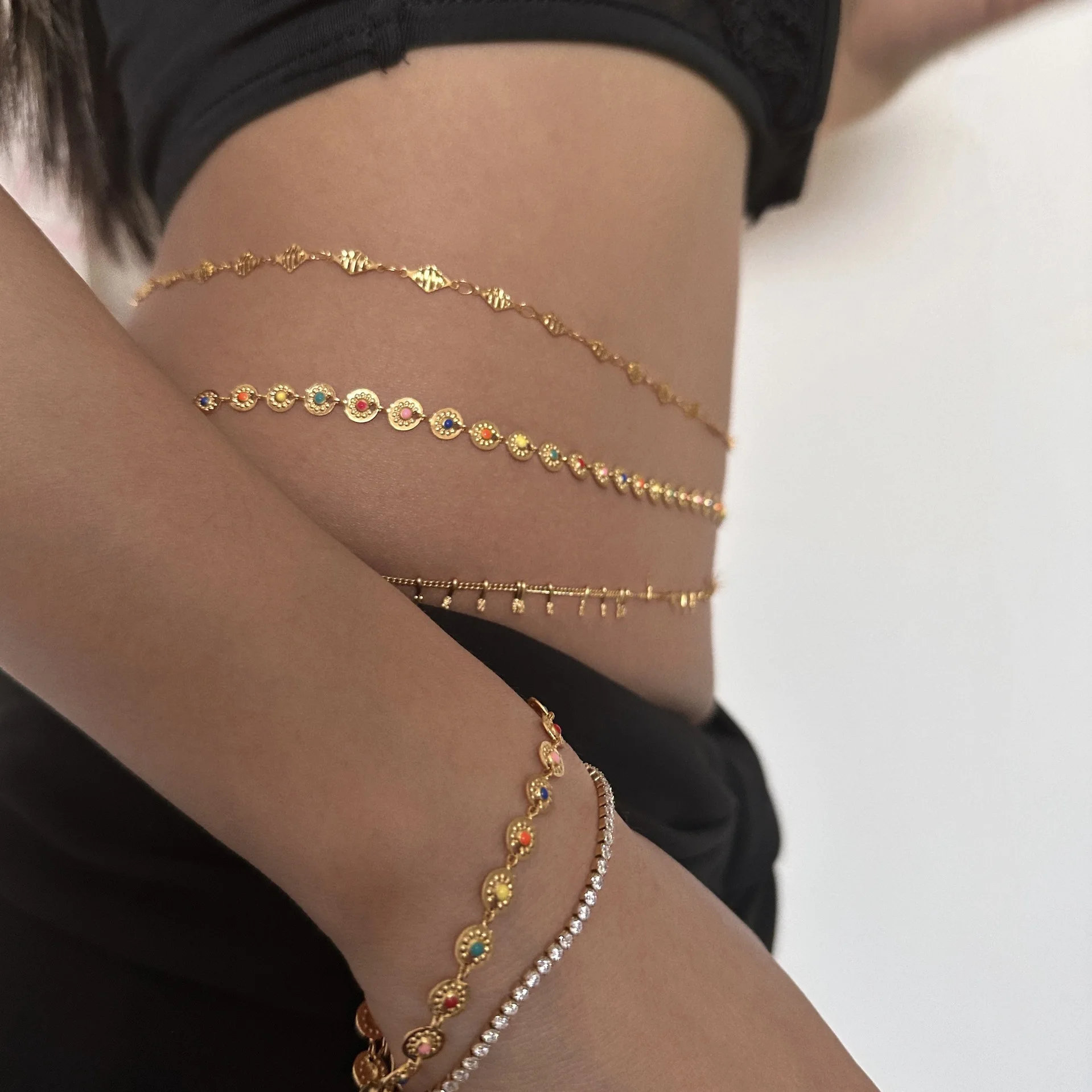 Punk Round Stainless Steel Waist Chain Rhinestone Belly Chain Women Summer Sexy Beach Bikini Body Jewelry