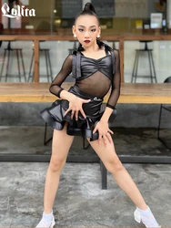 Autumn and Winter Latin Dance Costume for Women and Children Online Celebration Professional Training Costume for Girls