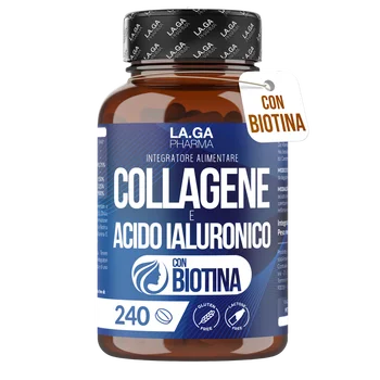 Collagene e Acido Ialuronico con BIOTINA per Capelli, Pelle, Unghie e Articolazioni. Collagene Idrolizzato 240 compresse 2000 MG con Zinco, CoQ10 e Vit. C + E per Ossa e Denti Forti. Made in Italy