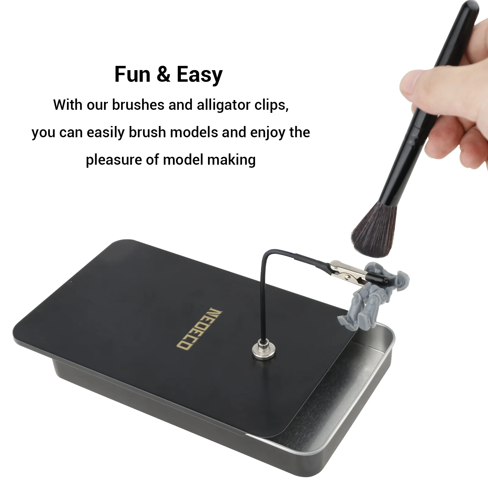 Model Painting Stand Base Holder and 12PCS Magnetic Bendable Alligator Clip Sticks Set Modeling Tools for Airbrush Hobby Model 6