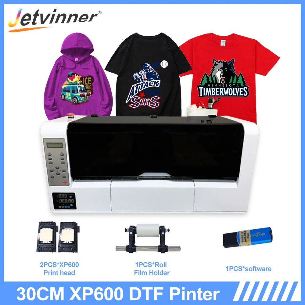 DTF Printer A3 Dual Head XP600 Pre-heating Print Direct Transfer Printer  For T-shirts Jeans Hoodies DTF T-shirt Printing Machine - AliExpress