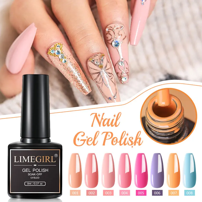 Limegirl Gel Nail Polish Kit With MINI LED Light Quick Nail Extension Kit Gel Varnish Soak Nail Polish Base Coat Tool Kit 2