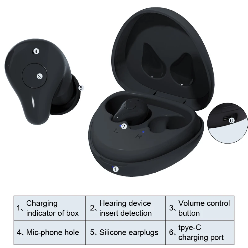 Hearing Aid Bluetooth Hearing Aids Digital CIC hearing aid Severe Hearing Loss Rechargeable Sound Amplifiers 16 Channels Powerful Ears Aids