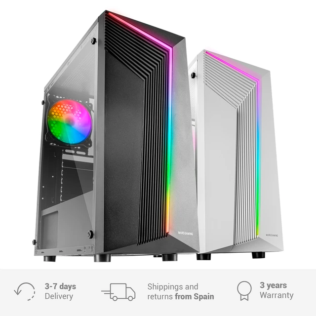 Mars Gaming MC-X7, Caja PC Gaming ATX, Frontal con Iluminación RGB Chroma  12 Modos, Ventilador RGB 12cm, Ventana Lateral Completa, Semitorre Gaming  Negro o Blanco - AliExpress