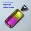 Genuine Bi-Color Tourmaline Pendant Silver Overlay over Copper 1