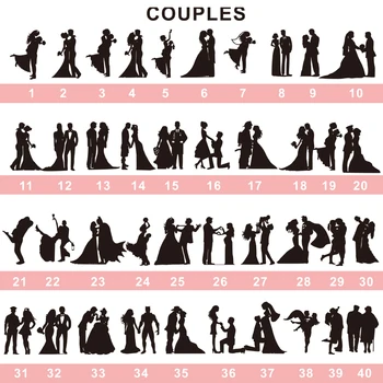 맞춤형 가족 웨딩 케이크 토퍼, 신부와 신랑, 개 고양이 동물 실루엣 맞춤형 아크릴 케이크 토퍼