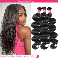 Extensions de cheveux humains en vrac pour tresses bohèmes, cheveux bruts, ondulés, 100g 1