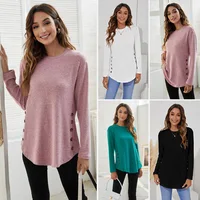 Maternity Clothes Long Sleeve Blouse T-Shirts Tees Spring Autumn New Casual Female Women Solid O-Neck Blouse Shirts Pullover Top 1