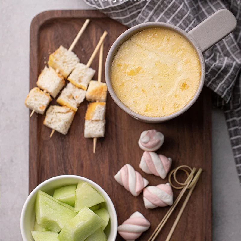 Ceramic Fondue Pot Swiss Cheese Ice Cream Chocolate Melting Hotpot Porcelain DIY Fondue Set Butter Melter Cup Small Warmer