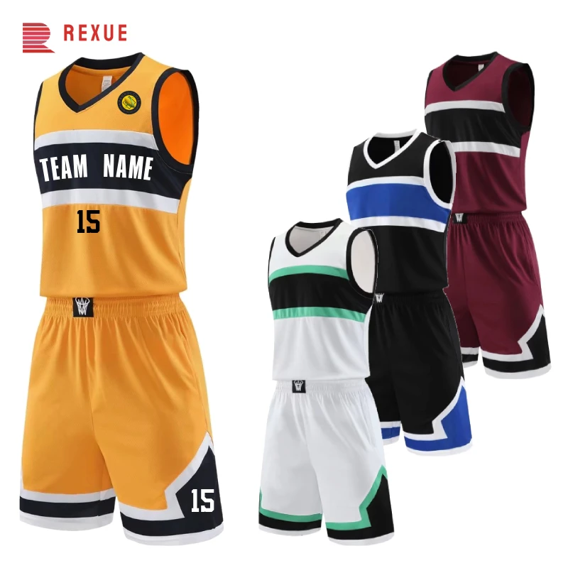 Basketball Jerseys Vest And Shorts Print Name Number Men Club Uniform Running Training Loose Jerseys Suits Tank Top