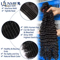 12A Tissage Cheveux Humains,Deep Wave Bundles Human Hair Extensions Cheveux,Meche Cheveux à Tresser,Tissage Bresilien Bouclé 4