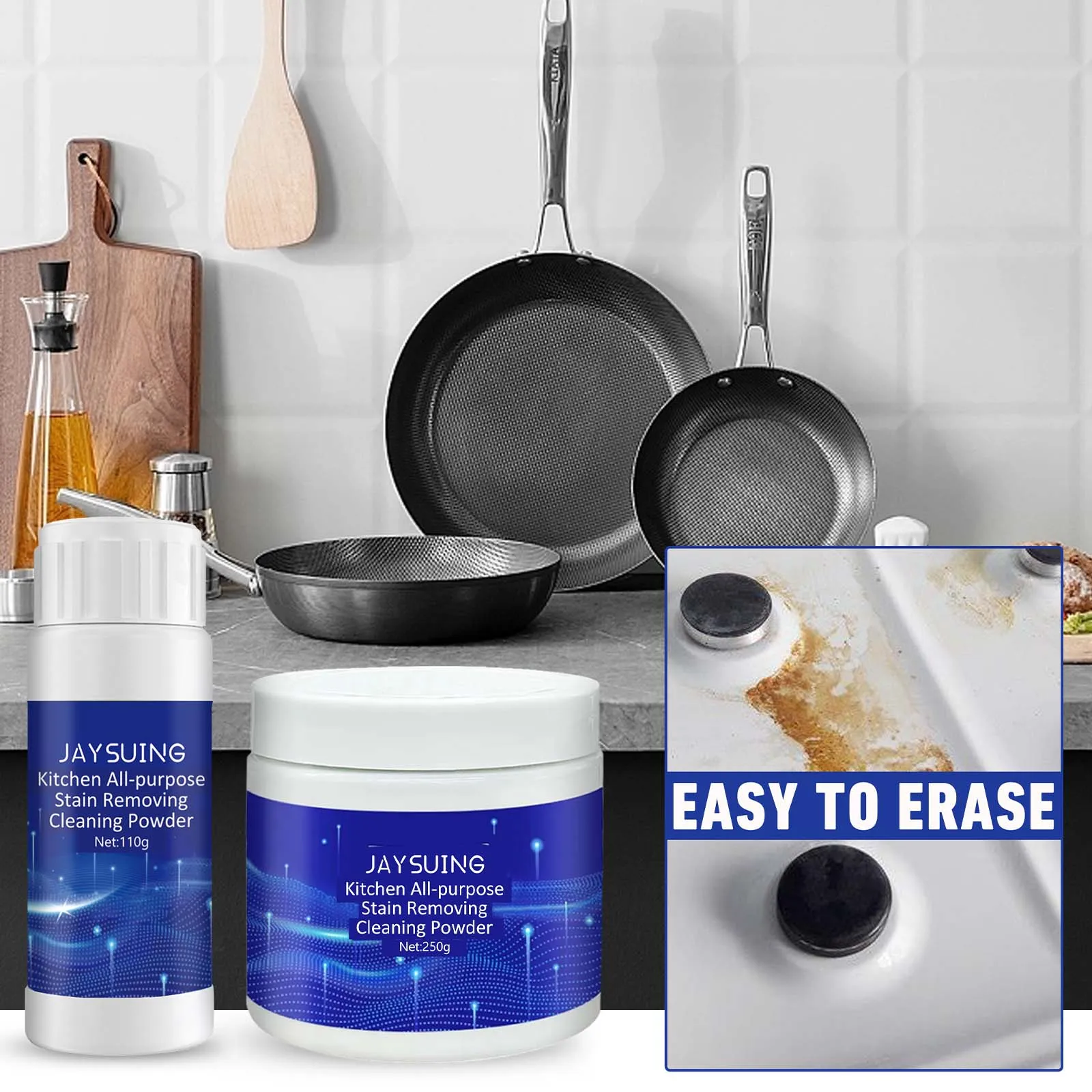 Household Kitchen All-purpose Stain Removing Cleaning Powder Rust Removal Oil Stain Utensils Rust Dirt Baking Soda Cleaner