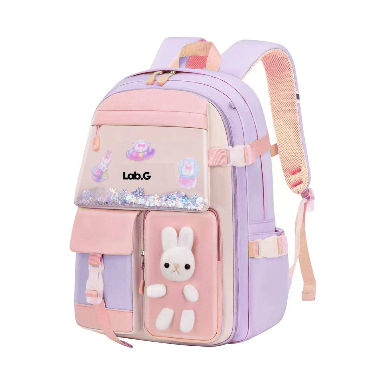 Mochila Escolar Impermeable Antirrobo Mona Kawaii Lab.G Para Niñas Primarias Infantiles Violeta