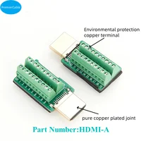 HDMI Male Solderless Adapter HDMI Terminal Solderfree Breakout Board Free Welding Quick Connector 2 Row 19Pin Signal Terminal 2