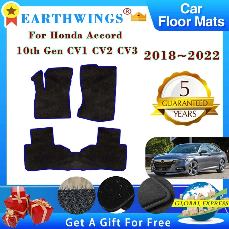 

Car Floor Mats For Honda Accord 10th Gen CV1 CV2 CV3 2018~2022 Sedan Rugs Panel Footpads Carpet Cover Pad Foot Pads Accessories