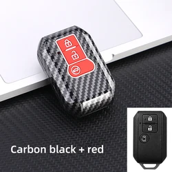 Premium Carbon Car Key Case - Stylish and Durable Accessories (3 BTN Carbon red)