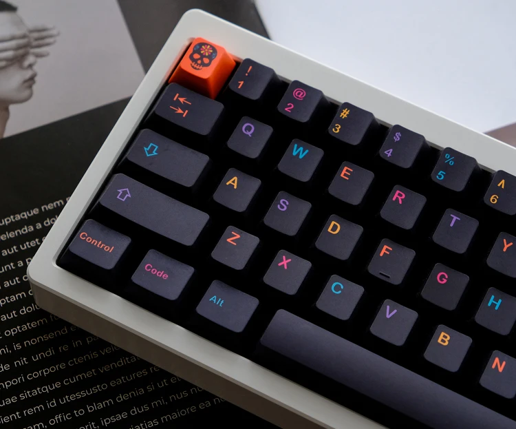 chaves gmk mictlan keycaps cereja perfil pbt tintura sublimação teclado mecânico para mx switch com shift
