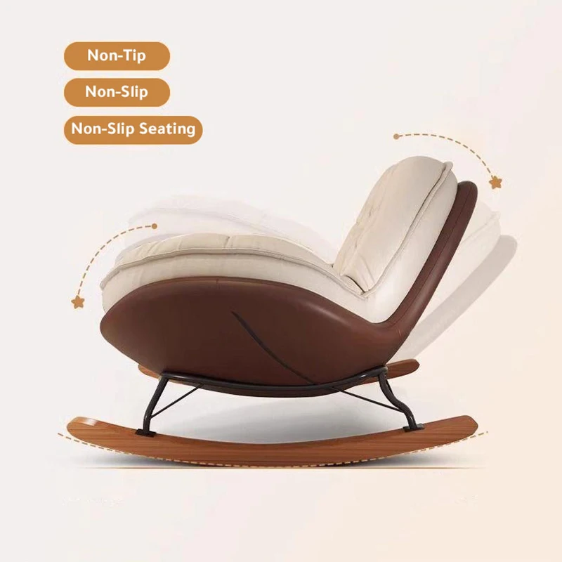 Rocking Chair Balcony Home Technology Cloth Rocking Chair Living Room Leisure Rocking Chair, Modern Rocking 3