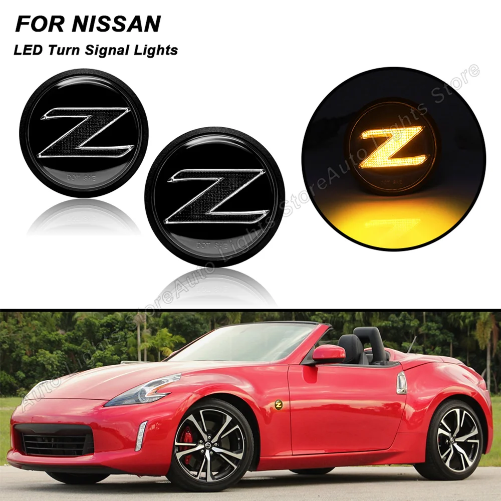 For Nissan 370z Coupe Nismo Roadster Z34 20092020 2pcs Amber Led Side