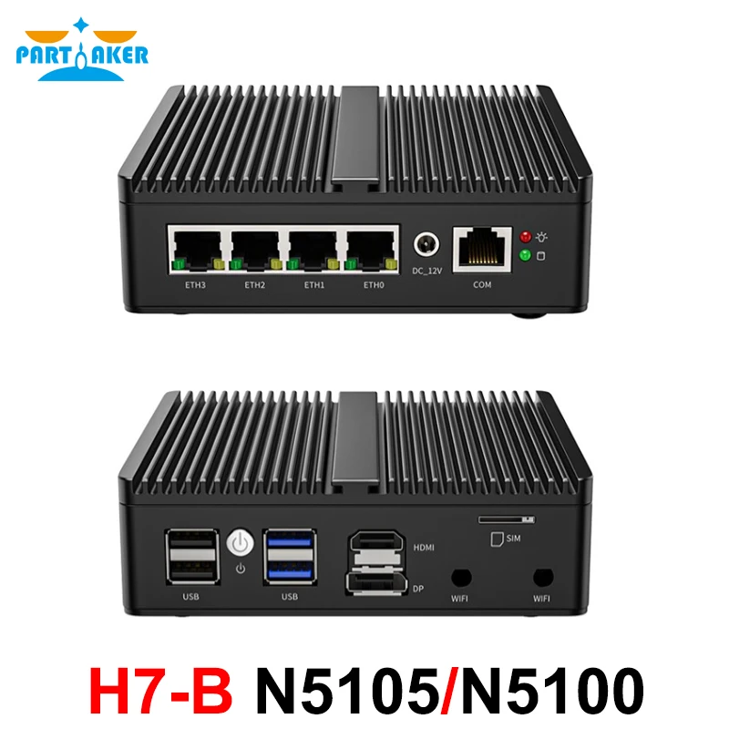 

Fanless Mini PC Intel Celeron N5105/N5100 Soft Router 4x Intel i225/i226 2.5G LAN HDMI DP pfSense Firewall Appliance ESXI AES-NI