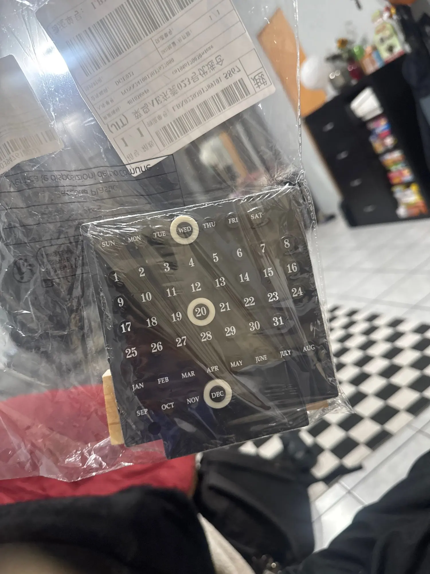 Acrylic Tabletop Calendar, customer photo