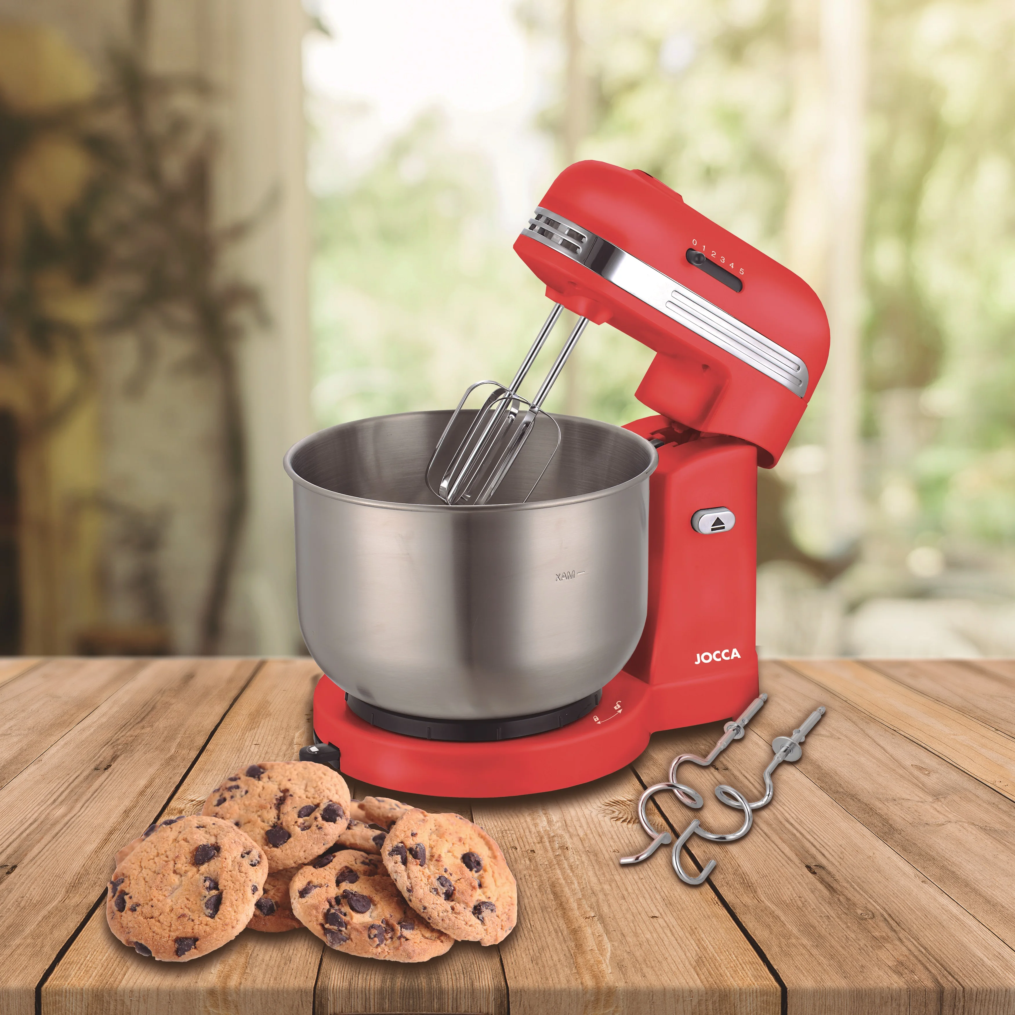 JOCCA mixer mixer with 3.5 litre stainless steel BOWL and self-rotation by friction, 350W power, 5 speeds, adjustable steering. Includes stick and sticker mixer