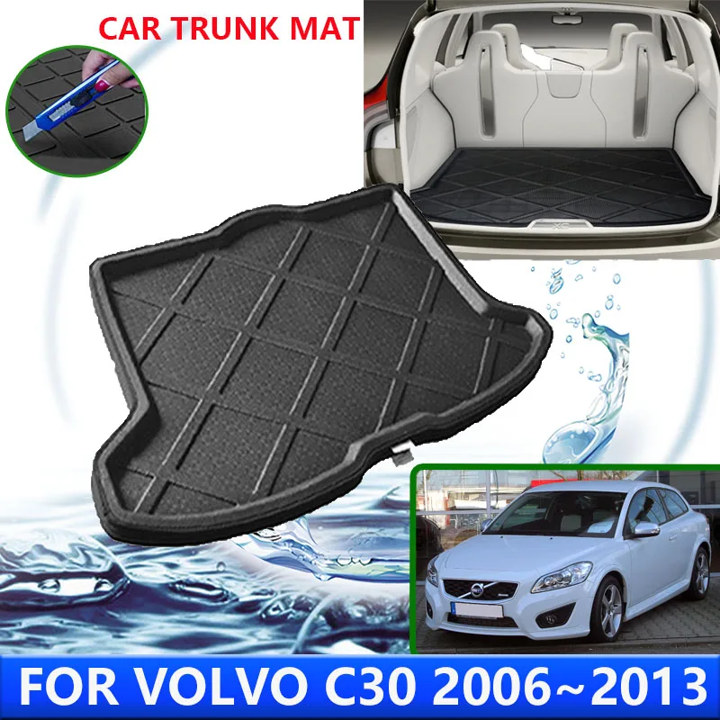 

For Volvo C30 2006~2013 2007 2008 2009 2011 Car Rear Trunk Protector Pad Auto Waterproof Liner Anti-Fouling Floot Mat Accessorie