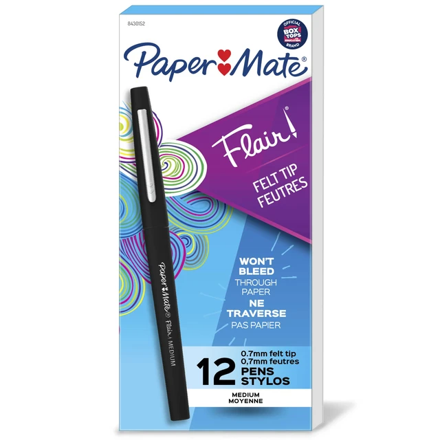 Paper Mate Flair Original Fibre Tip Pen 4 Different Vivid Color