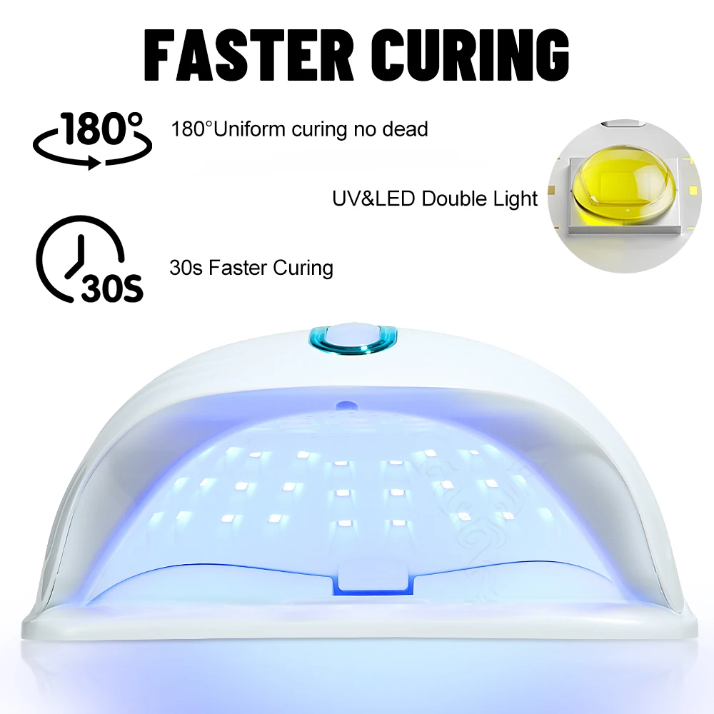 LED Nail Lamp 268W for Gel Nails Dryer Lamp with 57pcs Lamp Beads 4 Timers Professional UV Light for Home Salon Nail Art Tools 2