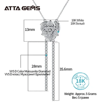 ATTAGEMS Moissanite Diamond Necklace Crossfor Tennis Chain for Women Jewelry Collares Cross Pendants 18K White Gold 목걸이 2