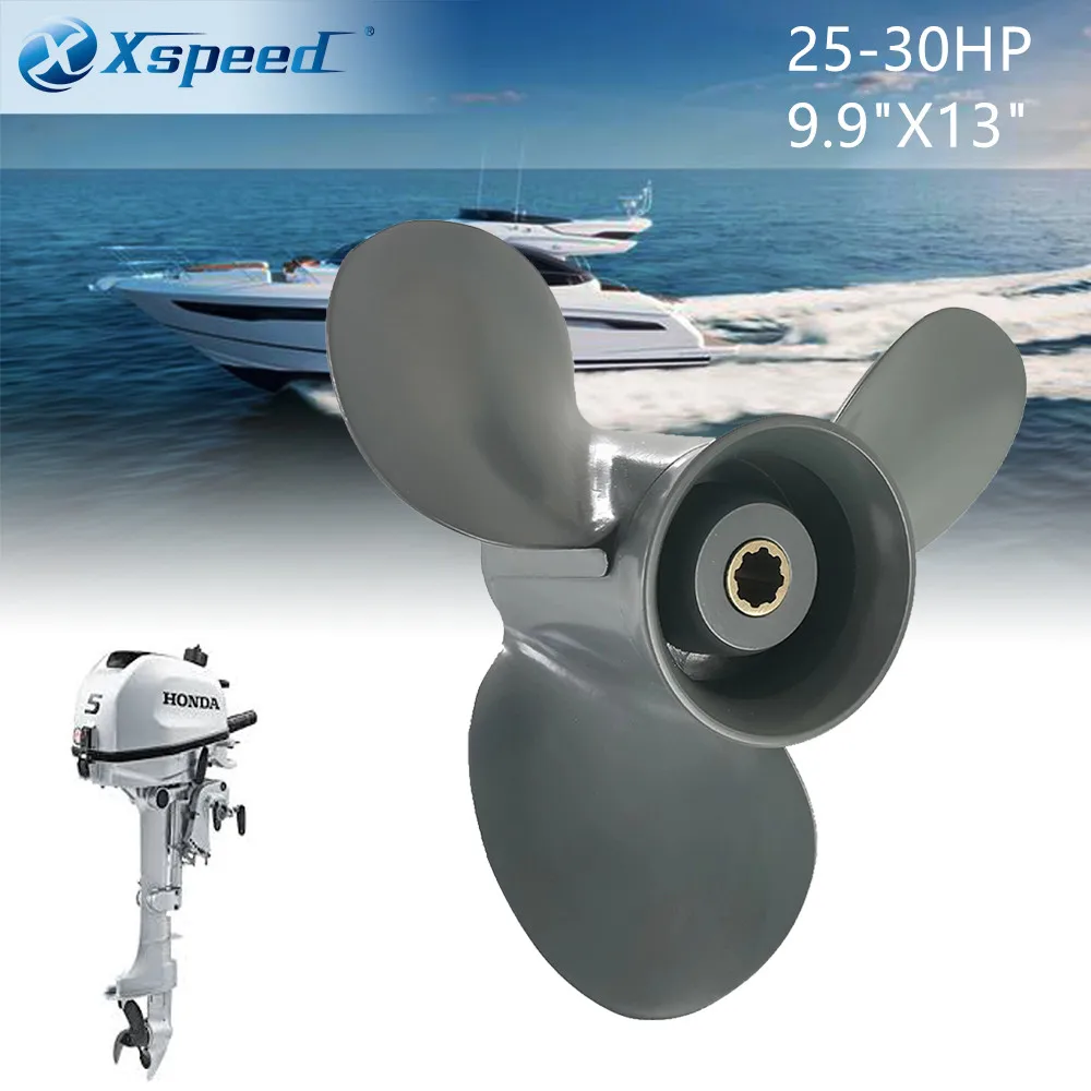

Xspeed Boat Marine Accessories Propeller 9.9X13 Fit Honda 25-30HP Outboard Engines Aluminum 10 Tooth Spline