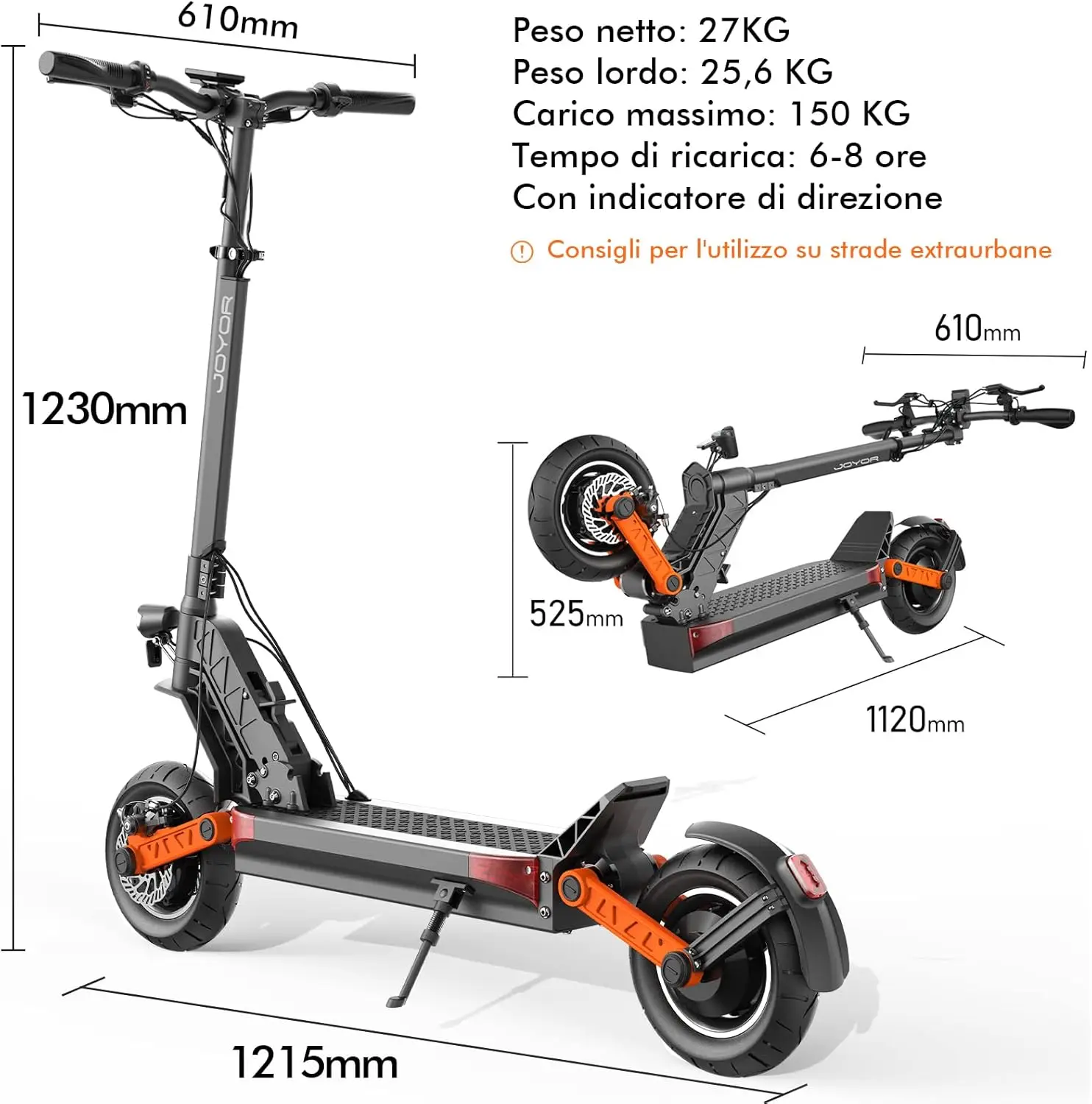 Scooter elettrici per adulti S10S, scooter elettrici, anteriore e posteriore, scooter elettrici 60V 18Ah gamma 85KM - immagine 6