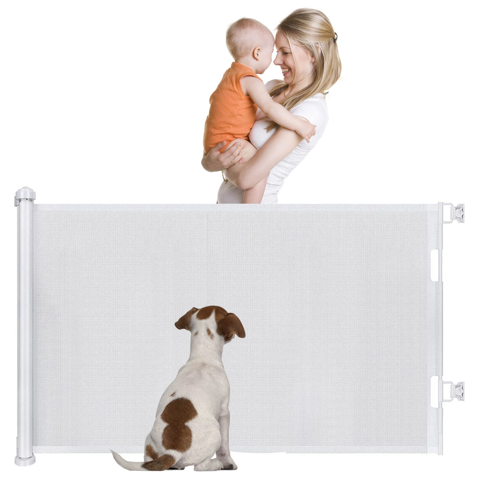 Retractable Gate Pet Baby Short Dog Gate Stairs Small Dog Gate