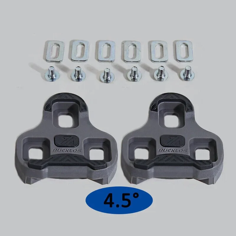 BUCKLOS for LOOK Keo Cleats Float Road Cycling Shoes Pedal Cleats for Look Keo Bike Self Locking Pedal Plate 4.5/9 Degree 1/2pc 5