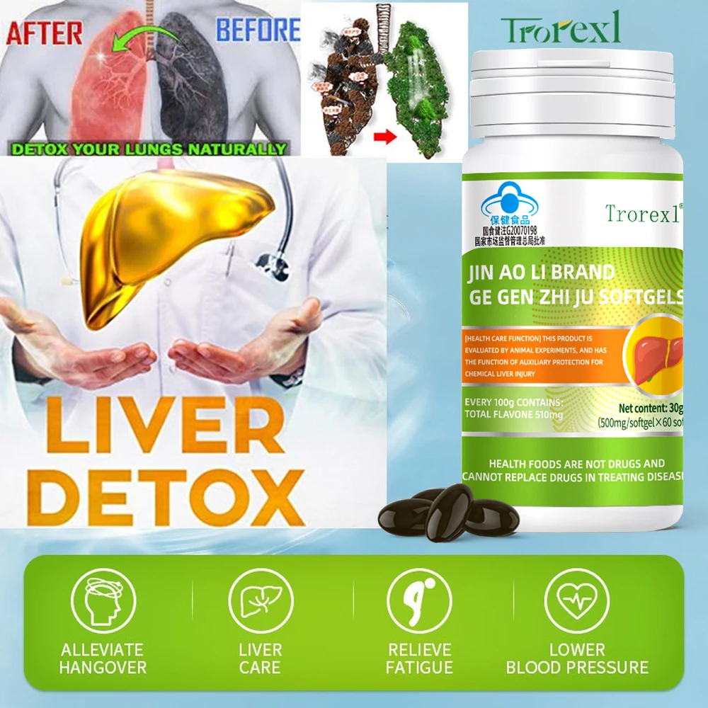 Trorexl Liver Detox Herbal Liver Support Supplement with Pueraria Citrus Aurantium Extract to Promote Health