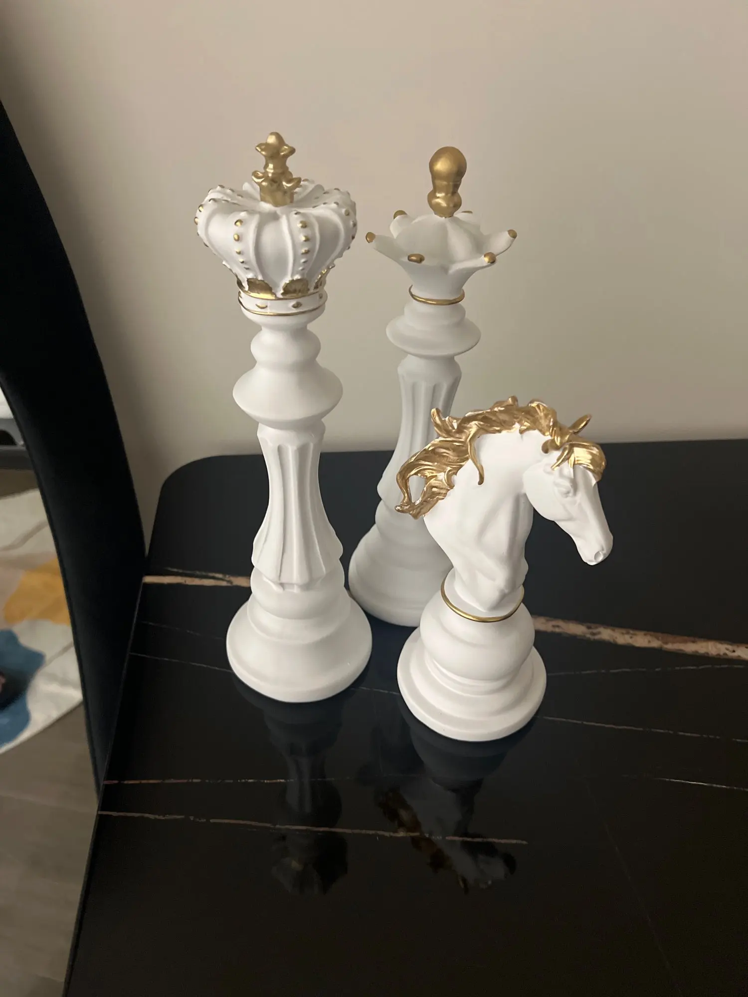 Elegant Chess Resin Figurines - King, Queen, Knight Decor Set photo review