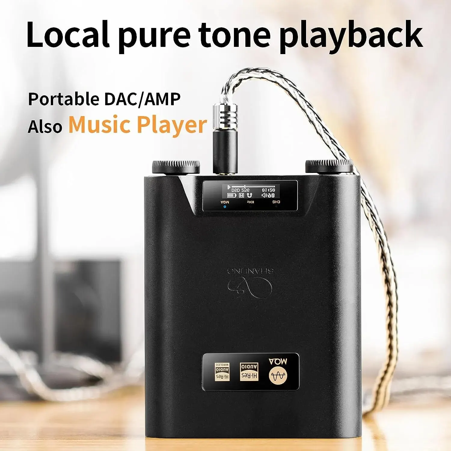 SHANLING H5 ブラック DAC/AMP レザーケース付き SHANLING H5 Portable USB DAC & AMP Hi-Res Audio Bluetooth