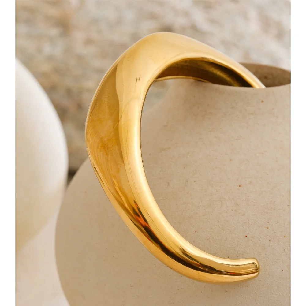 Yhpup Cuff Bracelet 63mm High Quality Stainless Steel Texture