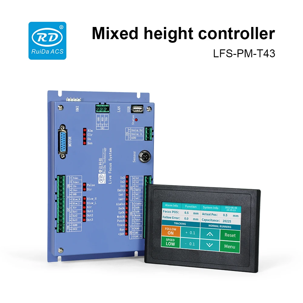 

Ruida LFS-PM-T43 CO2 Mixed height Controller Auto focus System Pulse control for CO2 Laser Engraving Cutting Machine