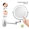 8 inch Makeup Mirror Chrome 3x/5x/7x/10x Magnifying Double Side USB Charging Bathroom 3 color light Smart Cosmetic Mirrors 1