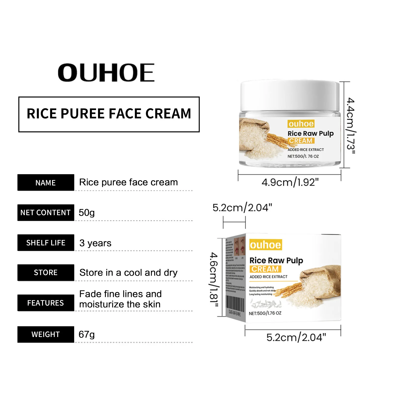 Crema viso schiarente al riso bianco anti età antirughe_voghion.com