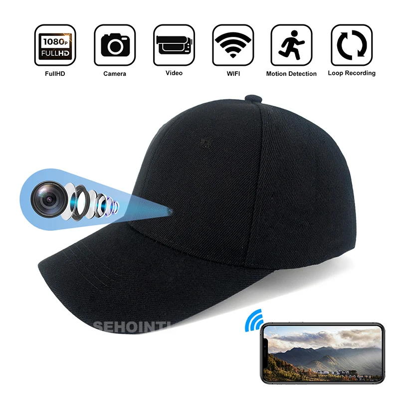 Mini Wifi Camera Hd1080p Portable Hat Cam Wearable Recorder Photo Video