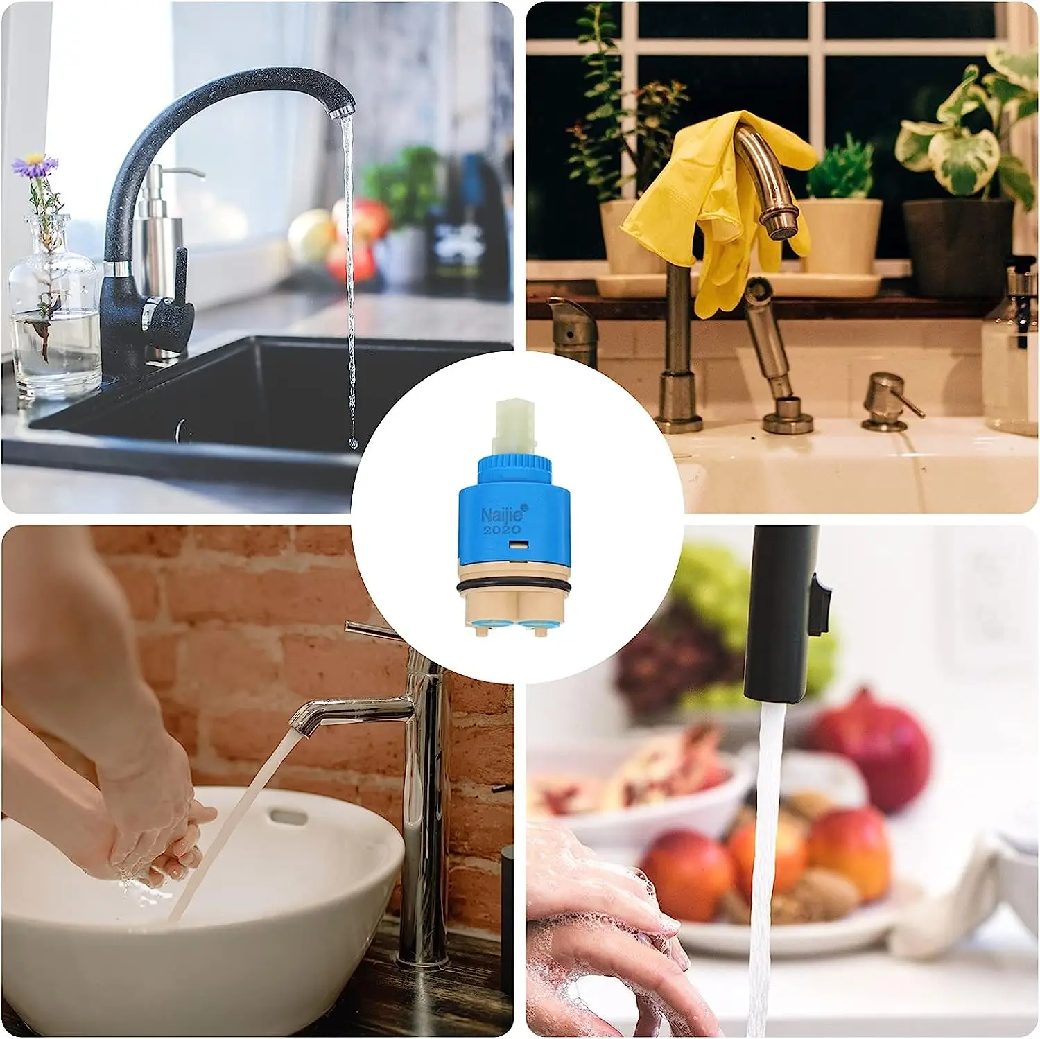 25MM 35MM 45MM Faucet Valve Cartridge Replacement Cold Hot Mixer High Feet