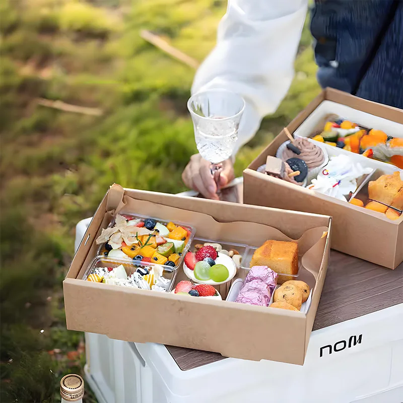 Eco-Friendly Kraft Picnic Boxes 24-Pack Leak-Proof