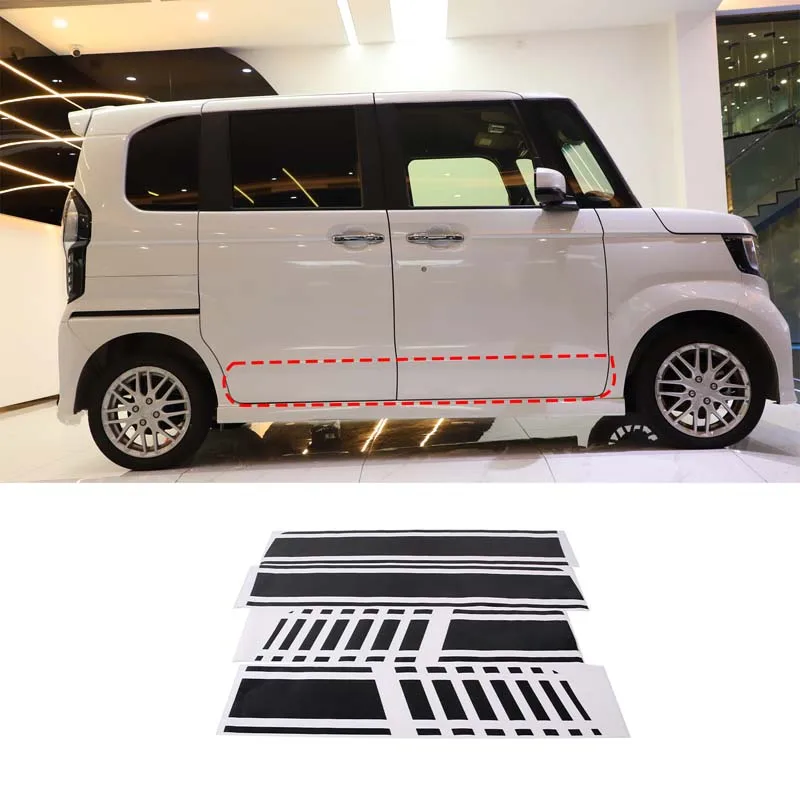 

For Honda N-BOX 2017-2021 PVC Polyvinyl Chloride Carbon Car Body Trim Decorative Sticker Car Molding Parts