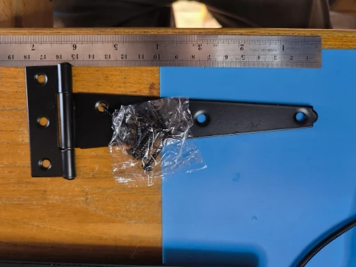 5/1Sets Heavy Duty Black T Shape Iron Hinges Galvanized Door Gate Hardware Hinges Shed Cabinet Barn Room Strap Hinge with Screw photo review