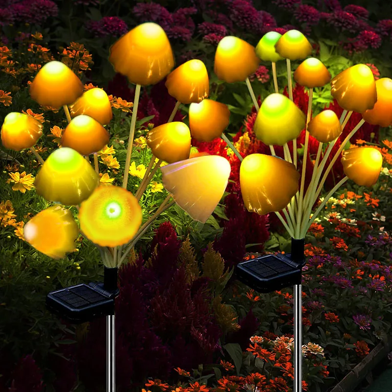 Solar Lights Outdoor Garden Mushroom Stake Lights Waterproof Solar Decorations for Yard Patio Lawn Walkway Flower Gardening garden statues rabbit solar lights led solar easter bunny stake lights patio easter ornament spring garden rabbit decorations