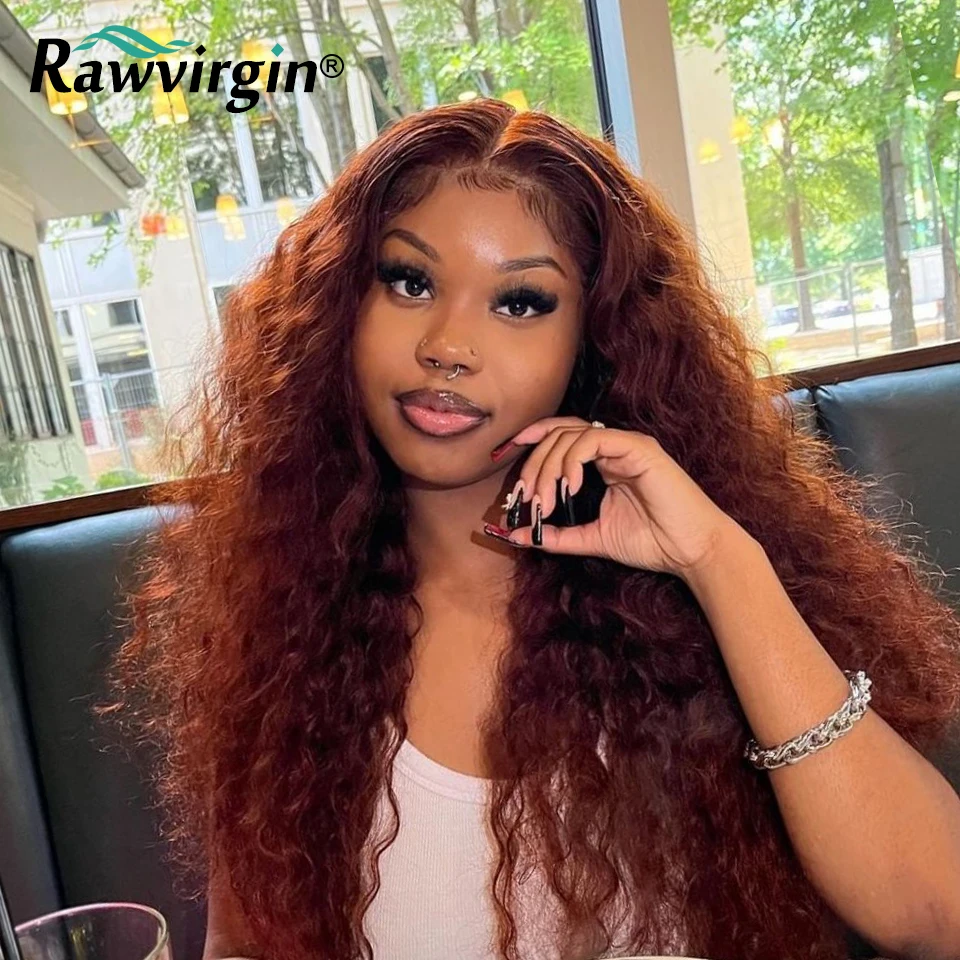 

30 Inch Water Water 13x4 Lace Front Wig Omber Ginger Brown Colored Human Hair Lace Front Wig 200% Curly Brazilian Virgin Hair